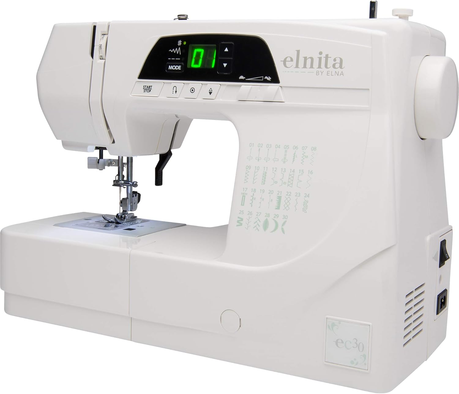 Elnita EC30 Computerized Sewing Machine with 30 Stitches, LED ...