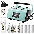 VEVOR Tumbler Heat Press Machine and Sublimation Tumblers, Tumbler Press Set with 8pcs 20OZ Blank Tumblers, Mug Press Cup Press for 11-30oz Tumblers Mug, with Heat Transfer Paper, Gloves, Tape