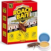 Cockroach Killer Indoor Home - 72 Packs | Roach Elimination Gel Fast-Acting in Kitchen and Home | Kills the Roaches&lsquo; Nest | Prevents Reinfestation | Safe and Effective