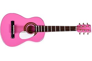 Broadway Gift Co. String Guitar Miniature Replica Bubblegum Pink 2 x 4 Resin Refrigerator Magnet