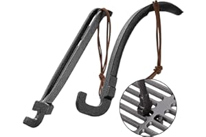 AOREWTGGH Lifter Gripper for Grill Grate, Cooking Grid Lifter with Hot Surfaces Coating Handle Tool, for Most Charcoal Cast Iron Grills &Gas Grills, Lifter Gripper for Moving Hot Grate (Lifter 2Pack)