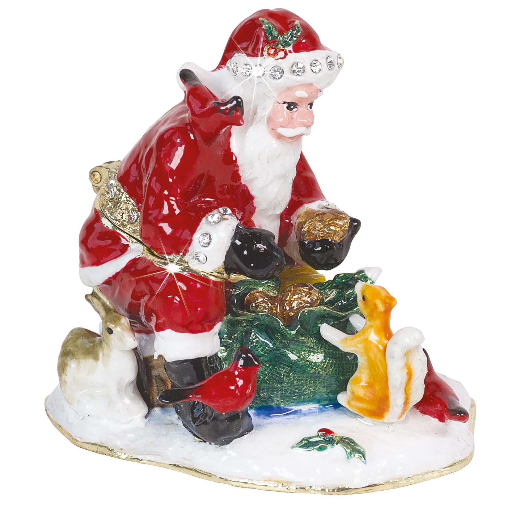 Craycombe Trinkets 6075 Santa with Squirrel Trinket Box