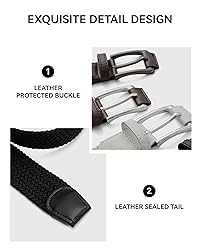 CHAOREN Mens Stretch Belt - 1 3/8" Elastic Braided