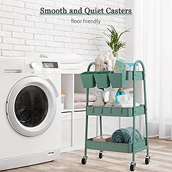 danpinera 3-Tier Rolling Cart, Metal Rolling