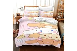 Tyboskp Cute Dog Anime Cartoon Duvet Cover Set, 3D Printed Lightweight and Comfortable Bedding 3-Piece Bedding for Boys and Girls Bedroom Decoration (1 Duvet Cover+2 Pillowcase)-03-Twin