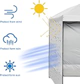 NINAT 3M Gazebo Sunwall Waterproof Sunshade Privacy Panel for Straight Leg view 7