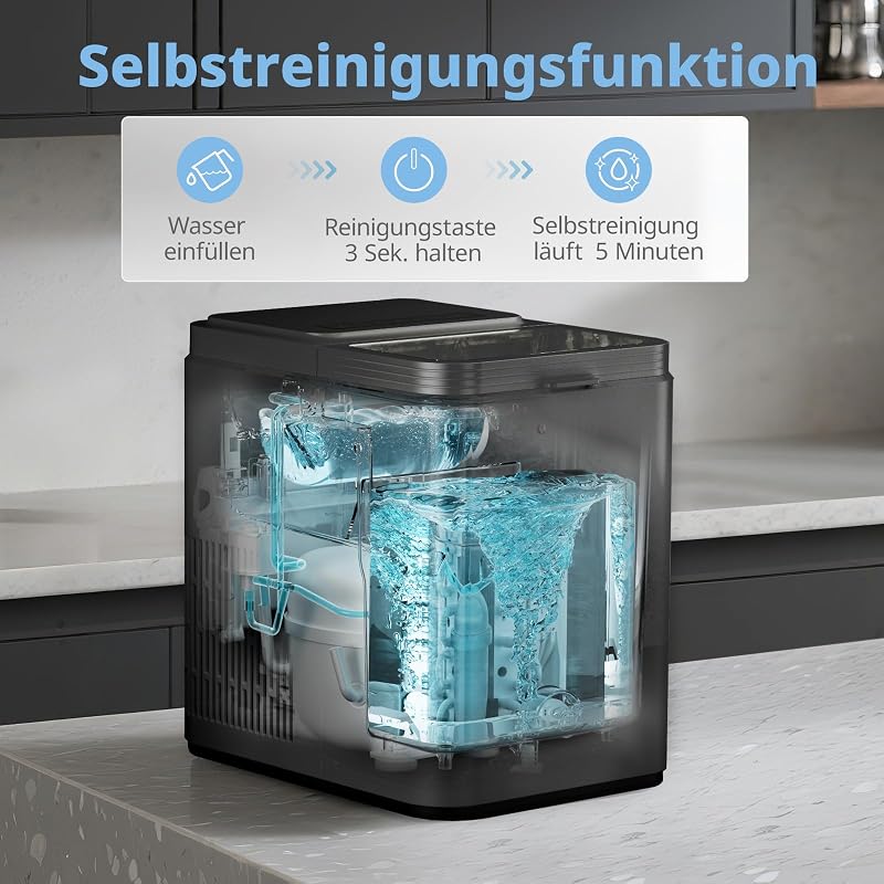 Eiswürfelmaschine, Ice maker, 12 kg/24 Std.,Selbstreinigungsfunktion