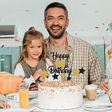 Gidobo 40th Birthday Cake Topper Black Gold Glitter Stars Men Women Party Decor view 6