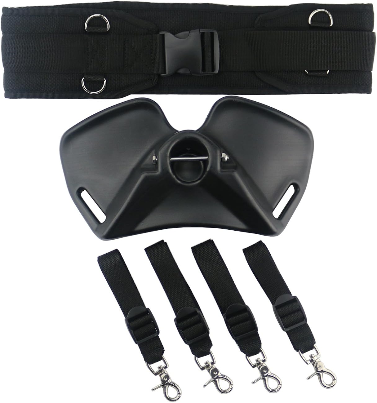 Ogrmar Fishing Belly top/Adjustable Fishing Rod Fighting Belt/Tackle Boat Fishing Rod Holder/Adjustable Support Waist Rod Holder Belt (Black-Large) : Clothing