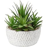 Briful Small Fake Plants Assorted Faux Succulents in Pots Realistic Succulents Plants Artificial with Cement Pots for Home Table Office Desk Bathroom Shelf Living Room Decor