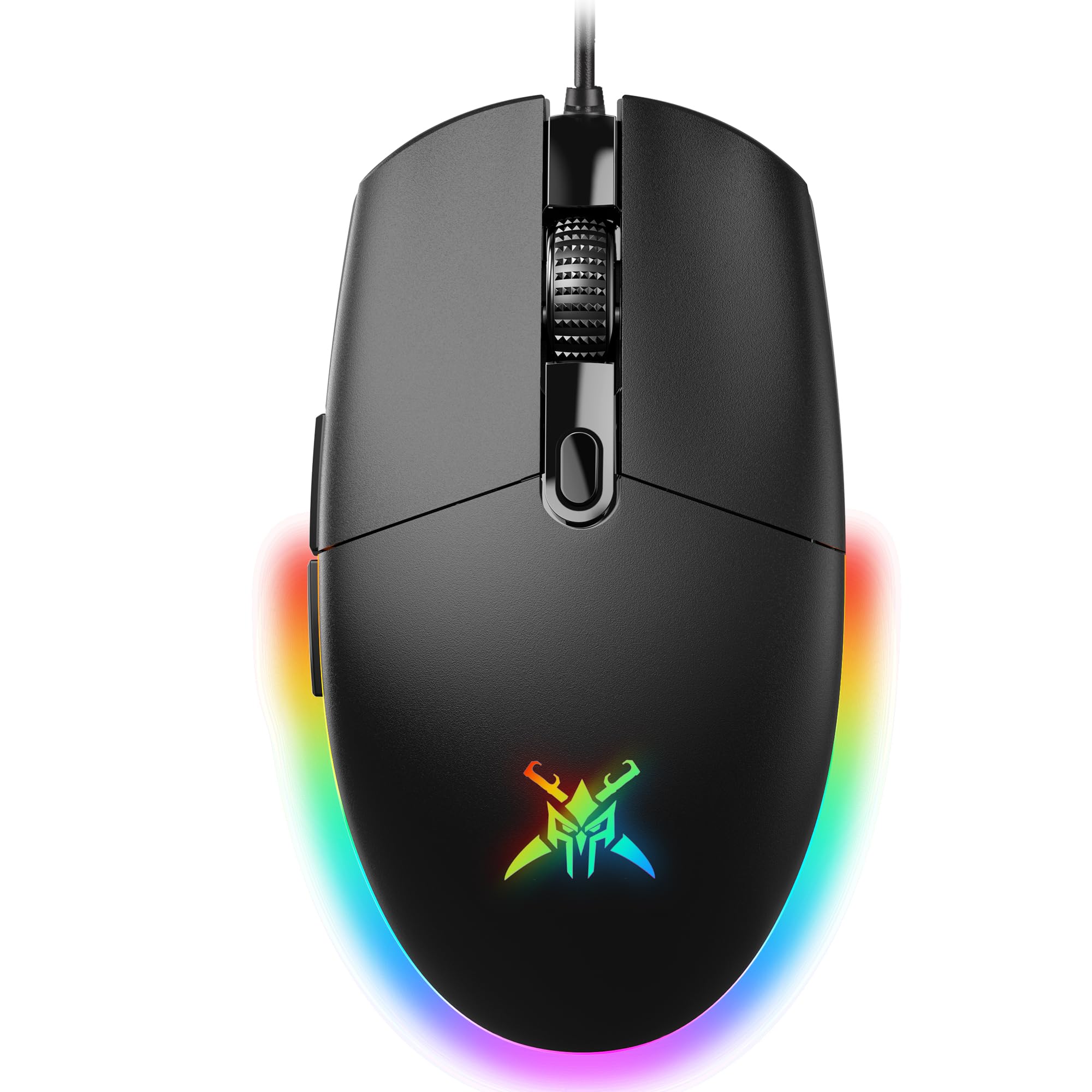 TECKNET Wired Gaming Mouse - Ergonomic Wired Mouse with 8000 DPI, 6 Programmable Buttons, RGB Backlighting, 1000Hz Polling Rate, Gaming Mice for Laptop/PC