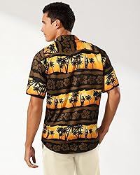 Hawaiian Tropical Shirts for Men Tree Flower Short