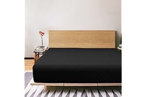 FLXXIE Queen Fitted Sheet Only - Bottom Sheet - Microfiber Deep Pocket up to 15inch Queen Fitted Sheet - Soft and Wrinkle, Fade, Shrinkage Resistant Fitted Bed Sheet, Black