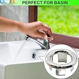 LRMYS Chrome Plating Ring & Cover Overflow Set 22-24mm 6 Pack Bathroom Sink view 5