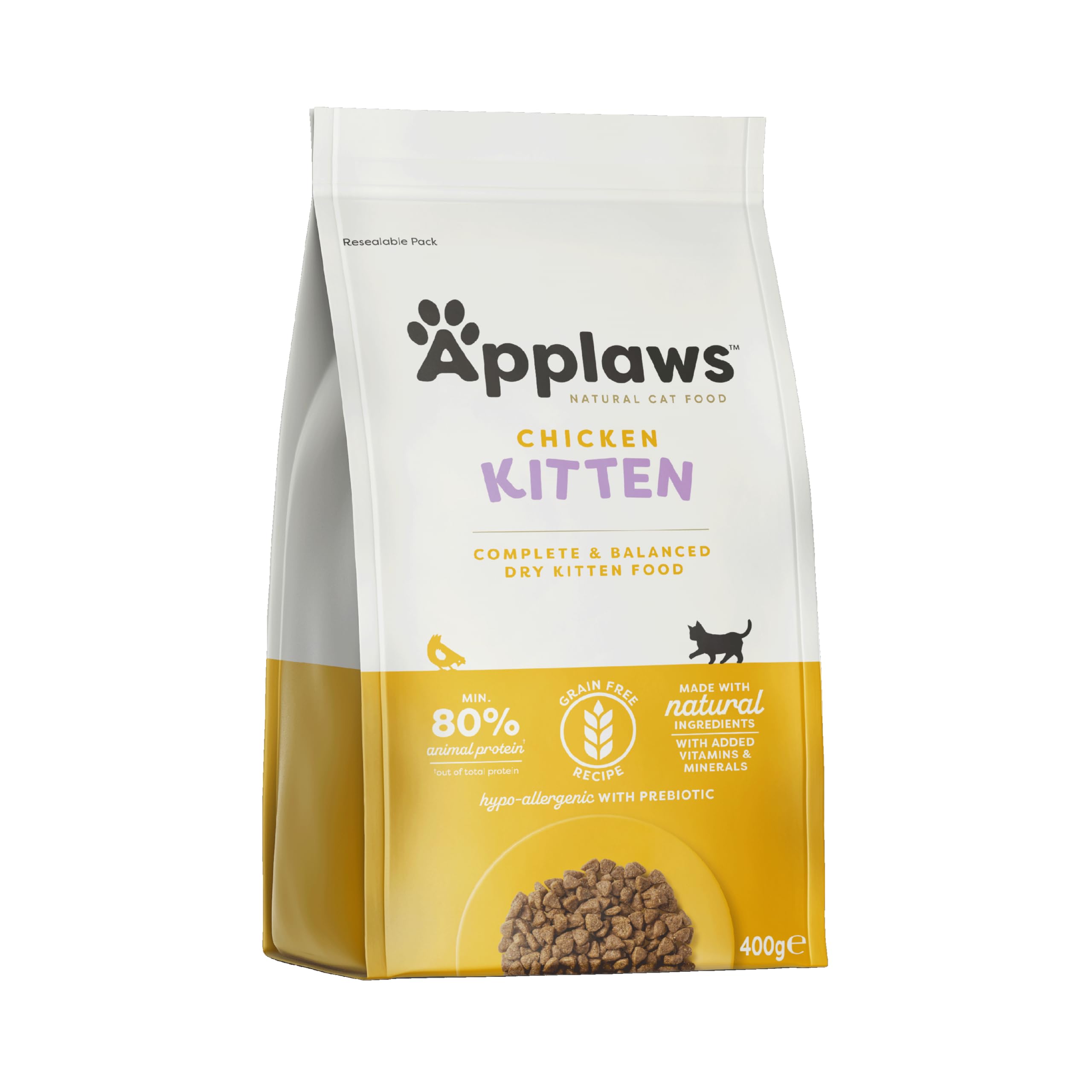 Applaws Complete Natural and Grain Free Dry Kitten Food, Chicken, 400g (Pack of 1)