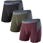 Separatec Mens Underwear with Separate Pouch, Anti-Chafing & Breathable Mesh Performance Boxer Briefs 3 Pack