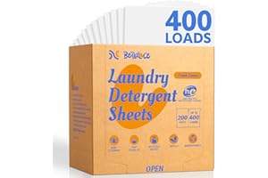 BellaLuce Laundry Detergent Sheets - Laundry Sheets, 400 Loads, Eco-Friendly, Plastic-Free, Fresh Linen Scent, Space Saving, 
