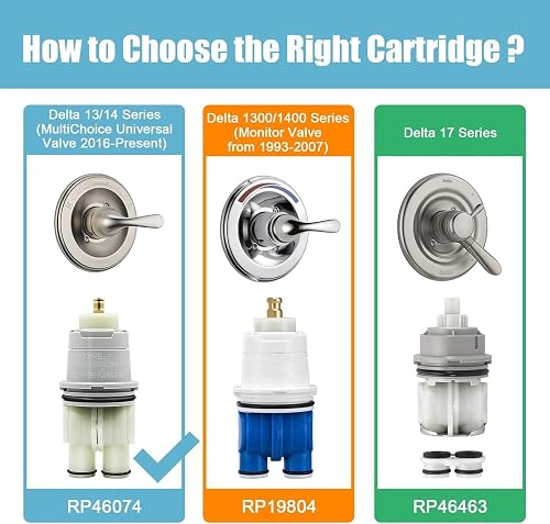 RP46074 Shower Valve Cartridge – Replacement For Delta 13/14 Series Single-Handle Tub/Shower Faucets (Pressure Balance)