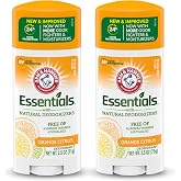 ARM &amp; HAMMER Essentials Deodorant- Orange Citrus- Solid Oval - Made with Natural Deodorizers- Free From Aluminum, Parabens &amp; Phthalates, 2.5 oz (Pack of 2)