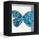 Picrit 5x5 Shadow Box Frame, Display Case Box with High Definition Real Glass and Black Back for Memorabilia, Baby Items, Wed