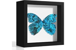 Picrit 5x5 Shadow Box Frame, Display Case Box with High Definition Real Glass and Black Back for Memorabilia, Baby Items, Wedding Memories, Crafts, Tickets and Photos, Black