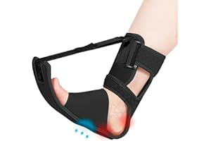 exhood Upgraded Plantar Fasciitis Night Splint, Adjustable Plantar Fasciitis Relief Braces for Women & Men, Supportive Foot Brace with Arch Cushion for Plantar Fasciitis, Foot Drop & Dangle Foot, Achilles Tendonitis, Heel Spur Pain Relief All Times (Black)