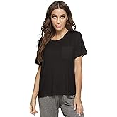 GYS Bamboo Viscose T Shirts for Women, Soft Short Sleeve Pajama Shirt Lounge Top, Comfy Casual Tee
