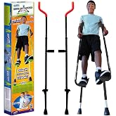Geospace Adjustable Walkaroo Xtreme Steel Stilts for Kids - Indoor/Outdoor Play, Exercise, Steel Stilts for Adults- Up to 250 lbs, Height Adjustable Walking Stilts, Kids Stilts - Black