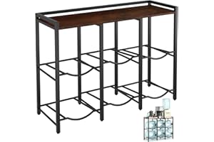 BETSEO 5 Gallon Water Jug Holder for 6 Bottles with Rustic Brown Wood Top Shelf - 5 Gallon Water Jug Stand, 5 Gallon Water Bottle Holder, Heavy Duty Water Dispenser Stand for Home Kitchen/Office/Living Room.