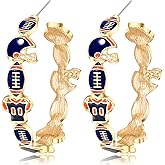 Football Earrings for Women Helmet Jersey Hoop Earrings Game Day Earrings Football Sport Team Hoop Earrings Red Blue Spirit Field Day Accessories Outfits Football Mom Gifts