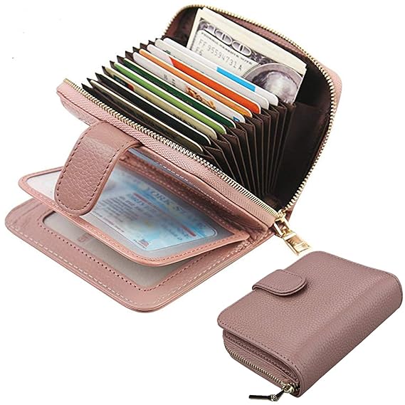 JANSBEN Geldbörse Damen Leder klein Geldbeutel Frauen Portemonnaie Brieftasche mit RFID Schutz Kreditkartenetui Wallets mit R