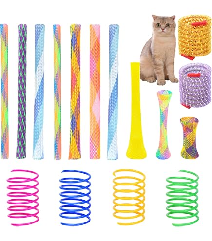 10 Pack Cat Spring Toys - Colorful Interactive Plastic Coil Springs For Indoor Kittens To Chase & Bat