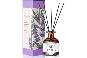 FRANIC Reed Diffuser - Lavender 3.7 oz (110 ml) with Scented Diffuser 6 Sticks, Long Lasting Fragrance for Home & Bathroom, Aromatherapy Diffuser Oil Gift Set