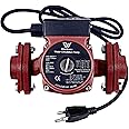 WiseWater 110V 130W Circulation Pump with 1" Inch FNPT Internal Threaded Flanges, Up to 24 Feet Head Range -15 GPM Hot Water 