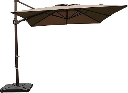 Amazon Com Sorara Offset Cantilever Umbrella 9 X9 Outdoor Patio Umbrella Weight Base Not Included Taupe Garden Outdoor