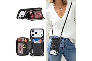 Cavor for iPhone 17 Pro Wallet Case with Card Holder for Women, for iPhone 17 Pro Case with Strap,PU Leather Zipper Pocket Ri