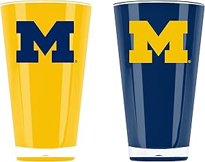NCAA Michigan Wolverines 20oz Insulated Acrylic Tumbler Set of 2