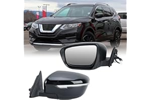 Left Driver Side Mirror Compatible with Nissan Rogue 2014-2021 with Heated Manual Folding Turn Signal Power Glass 7 Pins (NOT