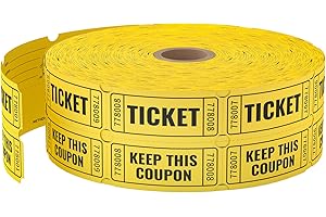 2000 Methdic Golden Raffle Tickets (4 Color Selection), Double Roll, Ticket for Events, Entry, Class Reward, Fundraiser & Prizes