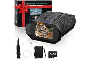 RexTact Night Vision Goggles—10× Zoom Binoculars for Adults,4K Infrared Full-Color Binoculars with 4000mAH for Hunting,3.0" Screen Night Vision Binoculars with 64GB TF Card for Photo and Vedio