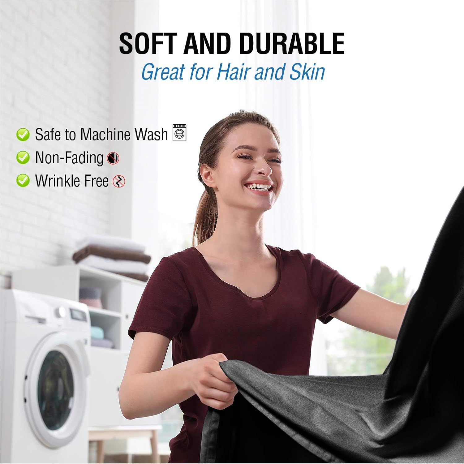 Satin Sheets Queen Size (4 Pieces, 5 Colors), Silky Satin Sheet Set -Satin Bed Set with 2 Pillowcase, Satin Fitted Sheet - Black Satin Sheets, Satin Bed Sheets Queen Set, Satin Bedding Set: Home & Kitchen