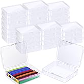 Dcocdeely 30 Pcs Plastic Crayon Box with Lid, Clear Crayon Organizer Holder Case Crayon Storage Containers for Art Crafts School Classroom Supplies (30)