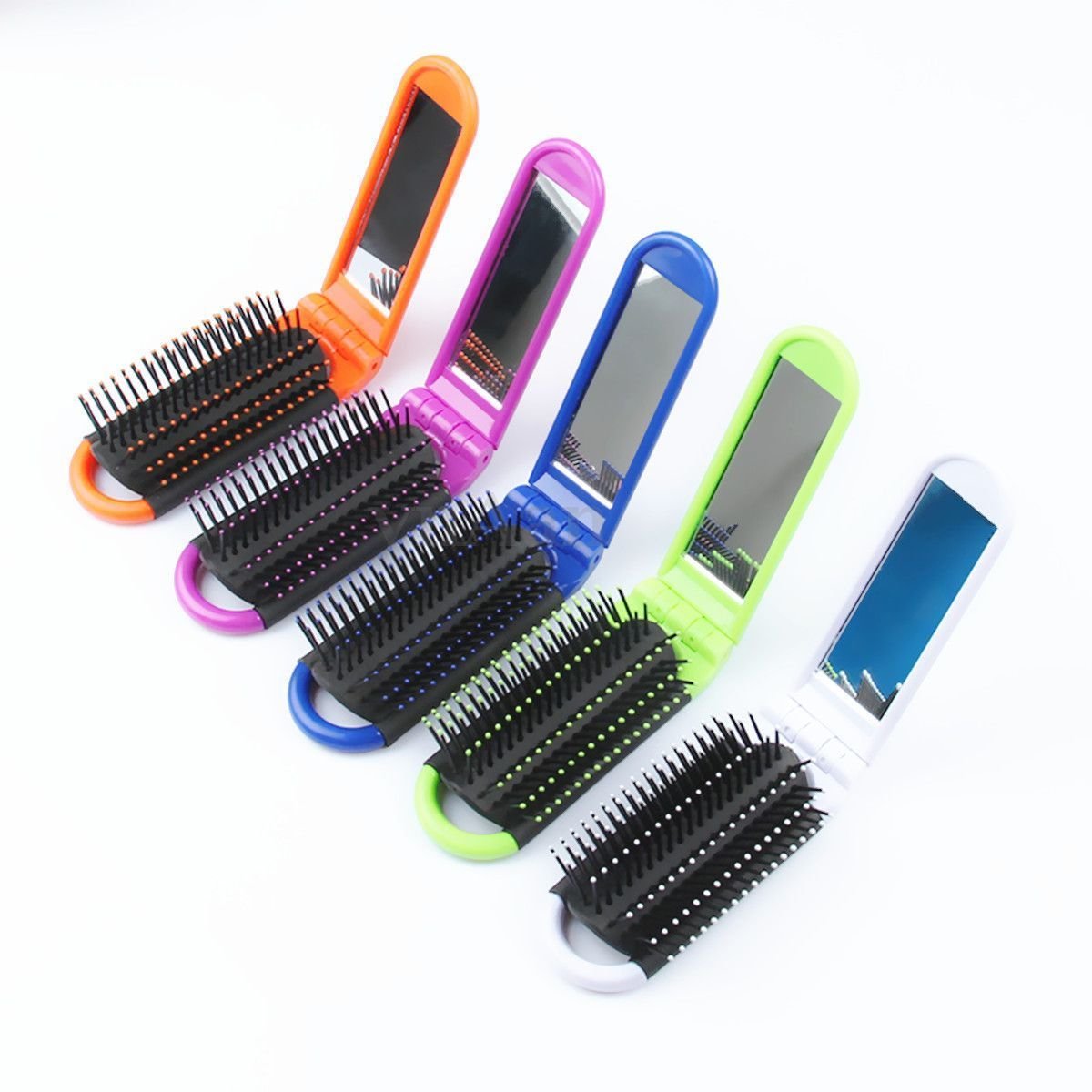 Specialty Folding Pocket Pop Up Brush/Mirror (Pack of 3) Hair Brushes Beauty