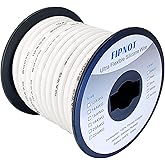 FIPNOT 10 Gauge Silicone Wire - 25ft White Spool, Extra Flexible 10 AWG Stranded Tinned Copper Wire 200℃ 600V - Automotive, Battery, Solar, Marine