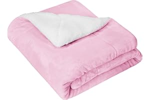 �鶹�� Basics Kids Ultra-Soft Micromink Sherpa Blanket - Throw, Bubblegum Pink
