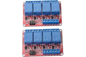 CHENBO 2Pcs DC 5V 4 Channel Relay Module Board Shield with Optocoupler Isolation Suport High/Low Level Trigger Relay