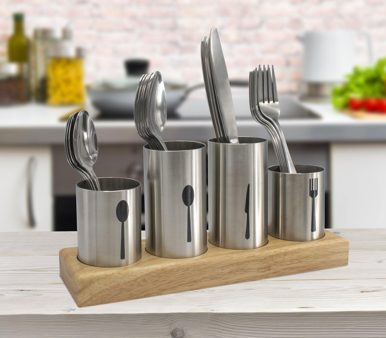 Sorbus Silverware Holder with Caddy for Spoons, Knives Forks, etc