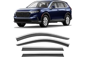 HOPE YOU READY Shatterproof Taped-On Window Deflectors for Honda CR-V 2023-2025 with Chrome Trim, Rain Guards, Window Visors for Car, Vent Deflector, 4pcs