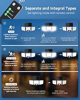 Lepro Solar Security Light Outdoor Motion Sensor 3 Head Floodlight Remote view 5