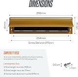 Zavia Internal Letterbox Draught Excluder 11.5 Inch Brass Metallic Plate view 2